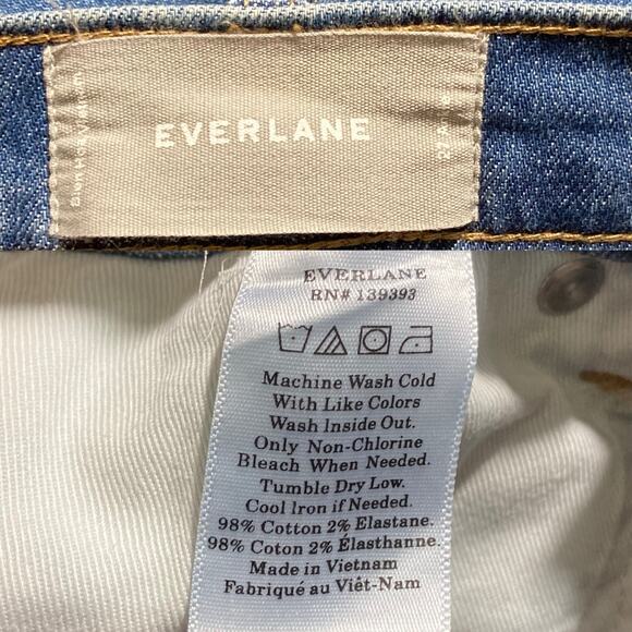 Everlane Ankle Jeans High Waist Medium Blue Wash Stretch Denim Relaxed Size 27 - Picture 11 of 16